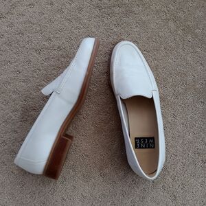 Nine West Espy2 Slip On White Leather Loafer 7.5